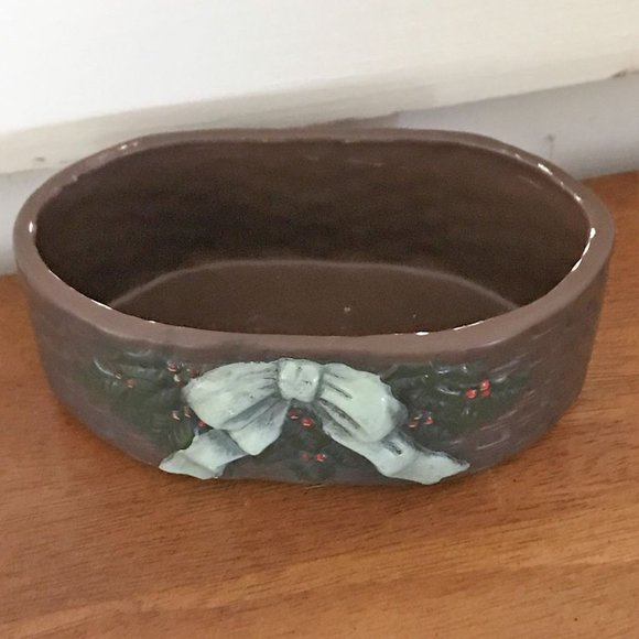 Vtg Christmas Canadian Goose Hand Painted Ceramic Candy Dish/Trinket Box Holiday - Picture 2 of 6